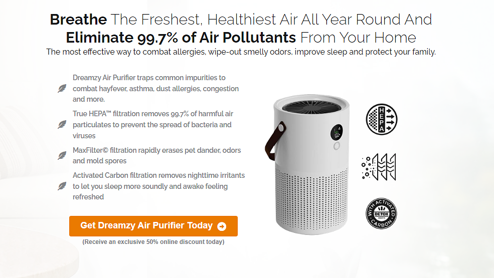 Dreamzy Air Purifier Official Website, Reviews [2024] & Price For Sale In USA, CA